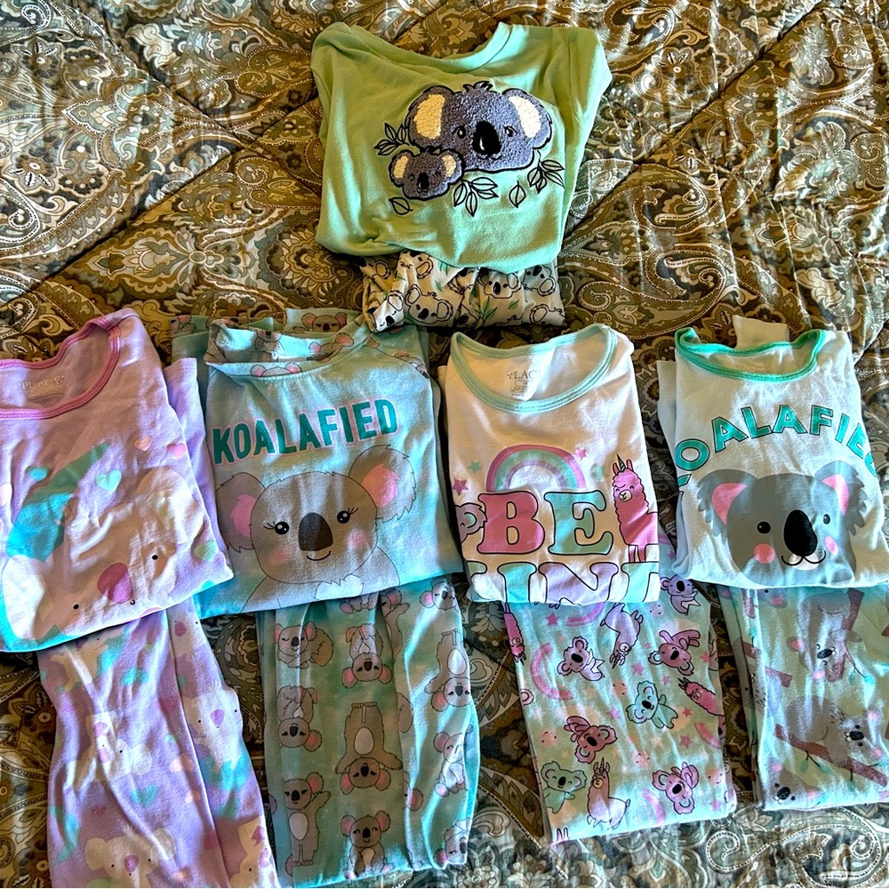 Koala pajamas! 5 sets!! Girls size 8-10/12. American Girl, Children’s Place.